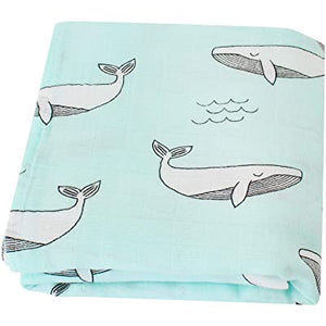 Swaddle Blanket Cotton & Bamboo - Whale | قماط قطني مع بامبو - حوت