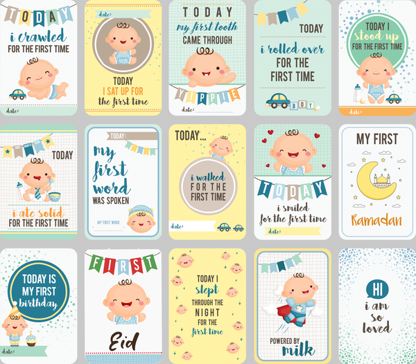 Milestone Cards Set - Baby Boy