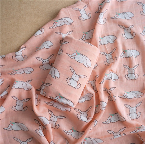 Swaddle Blanket Cotton & Bamboo -  Rabbit | قماط قطني مع بامبو - أرنب
