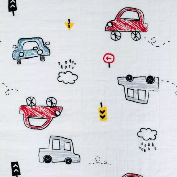 Swaddle Blanket Cotton & Bamboo -  Cars | قماط قطني مع بامبو - سيارة