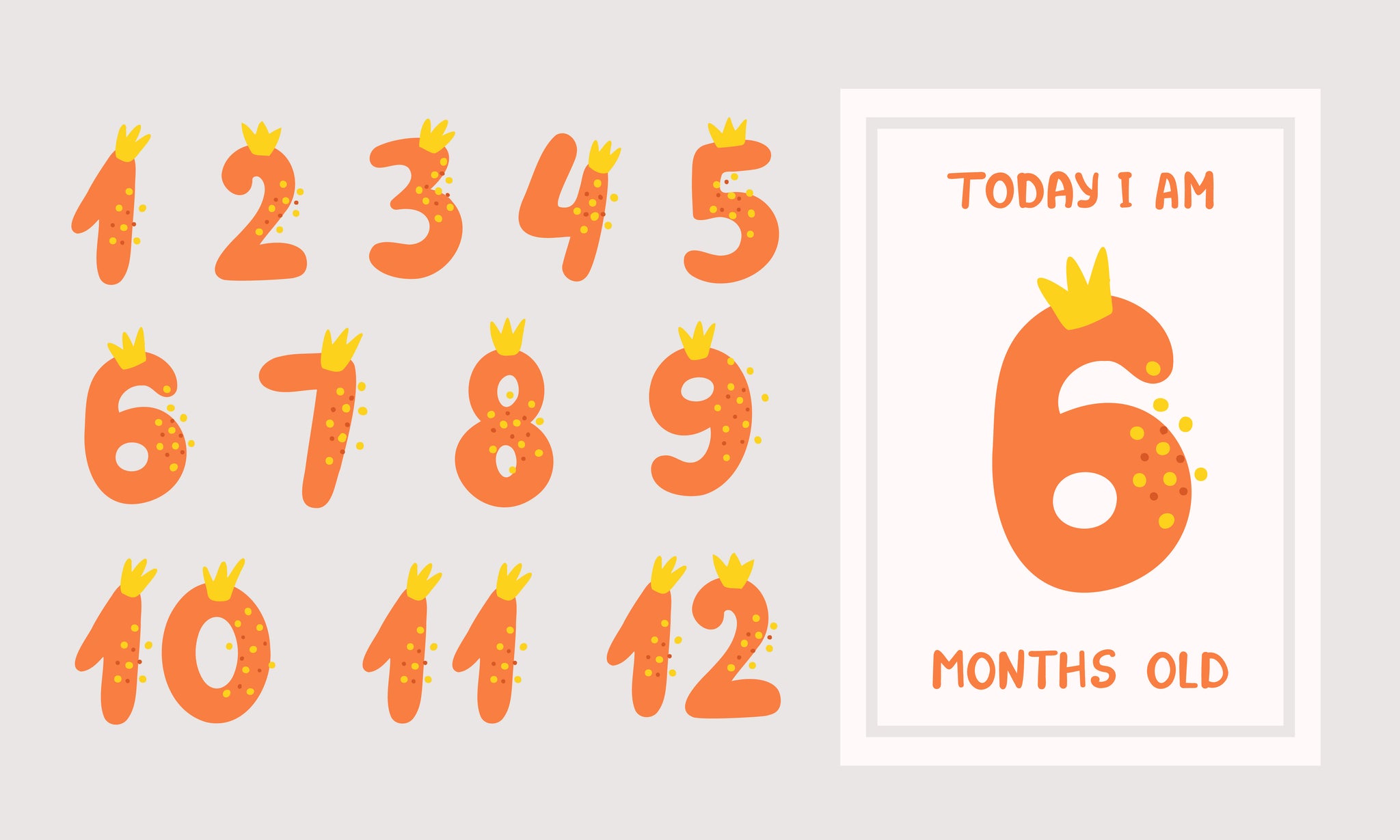 Copy of 12 Monthly Milestone Cards - Orange