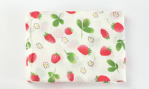 Swaddle Blanket Cotton & Bamboo -  Strawberry | قماط قطني مع بامبو - فراولة